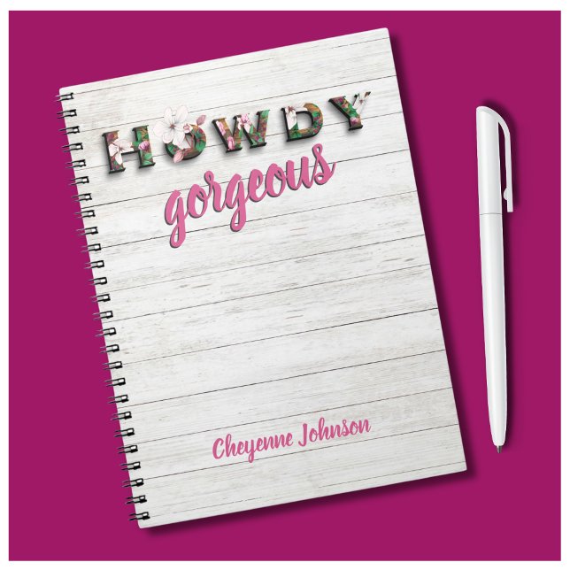 Caderno Espiral Howdy Gorgegeed Country Western Chic Floral (Criador carregado)