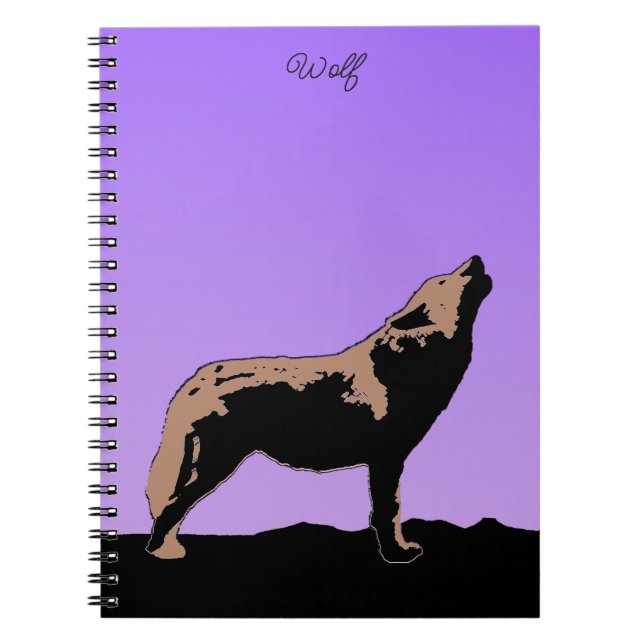 Caderno Espiral Howling Wolf at Sunset - Original Willife Art No (Frente)