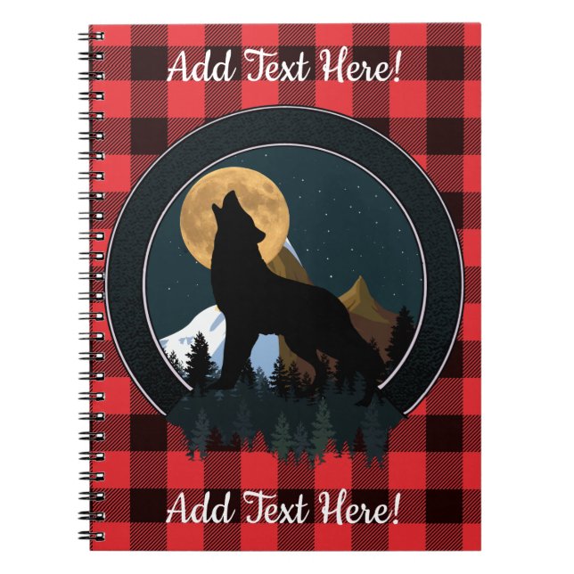 Caderno Espiral Howling Wolf Full Moon (Frente)