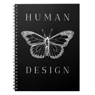 Caderno Espiral human design black with butterfly