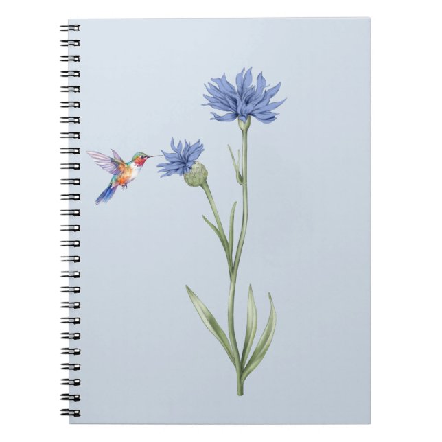 Caderno Espiral Hummingbird e Cornflower (Frente)