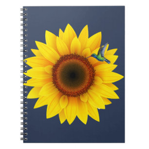 Caderno Espiral Hummingbird e girassol