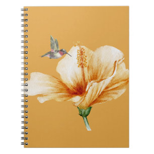 Caderno Espiral Hummingbird e Hibiscus