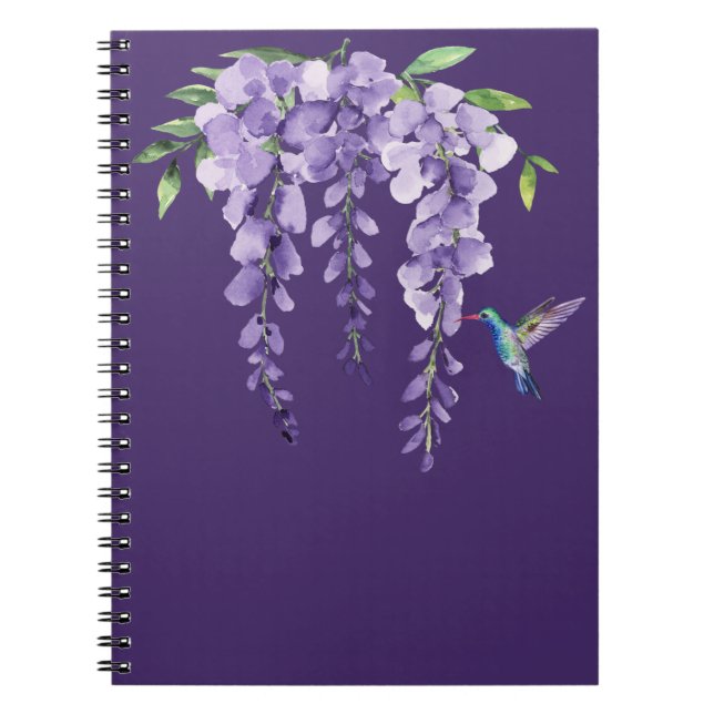Caderno Espiral Hummingbird e Wisteria (Frente)
