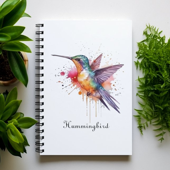 Caderno Espiral Hummingbird exótico e colorido personalizável (Criador carregado)