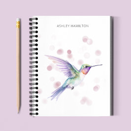 Caderno Espiral Hummingbird Personalizado Aquarela