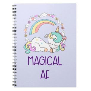 Caderno Espiral Humor - AF mágico. Unicórnio, arco-íris & mater