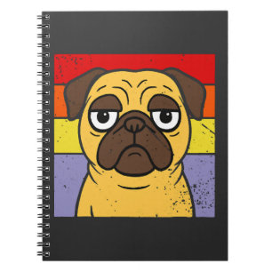 Caderno Espiral Humor de Amante de Cachorro Pug Vintage Sarcástico