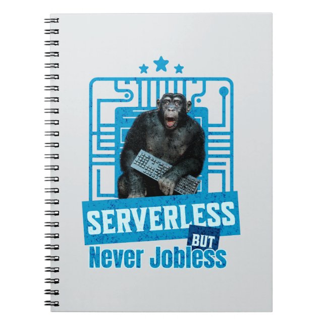 Caderno Espiral Humor de Desenvolvedor de Macaco Engraçado Sem Ser (Frente)