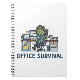 Caderno Espiral Humor de escritório engraçado "Sobrevivência no es