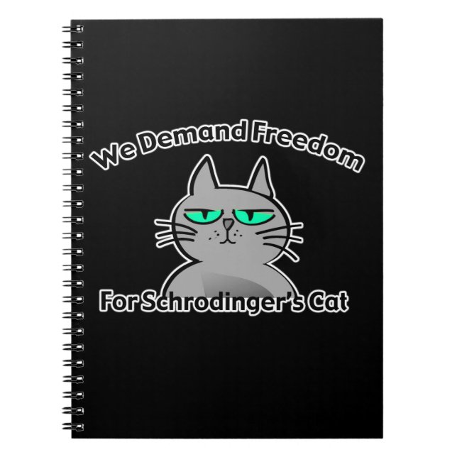 Caderno Espiral Humor engraçado do geek do gato de Schrodinger (Frente)