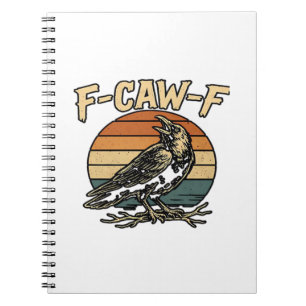 Caderno Espiral Humor Gótico Caw F Engraçado Corvo Estilo Criativo