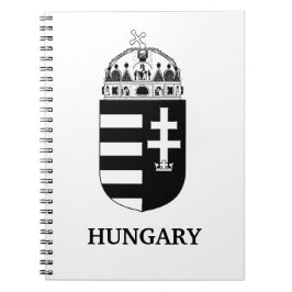 Caderno Espiral Hungarian Coat of Arms Contemporary Monochrome Art