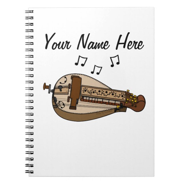 Caderno Espiral Hurdy Gurdy Folk Musical Teacher Custom (Frente)