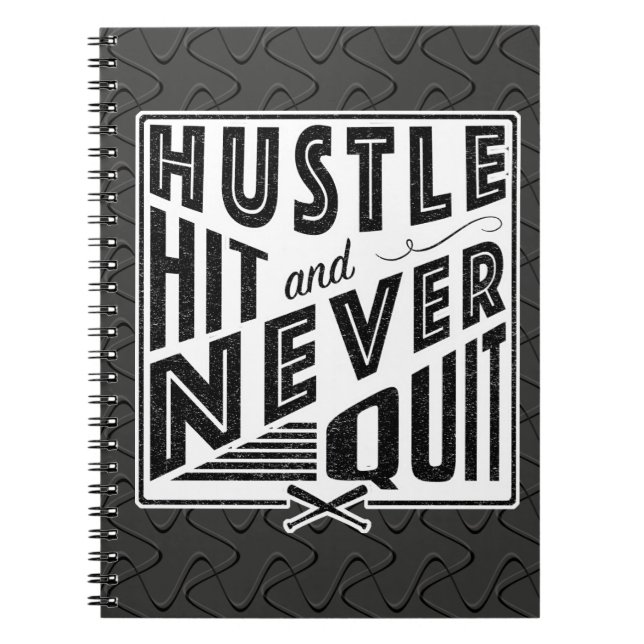 Caderno Espiral Hustle Baseball Atingido e Nunca Sair do Bloco de  (Frente)