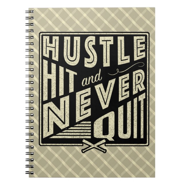 Caderno Espiral Hustle Baseball Atingido e Nunca Sair do Bloco de  (Frente)