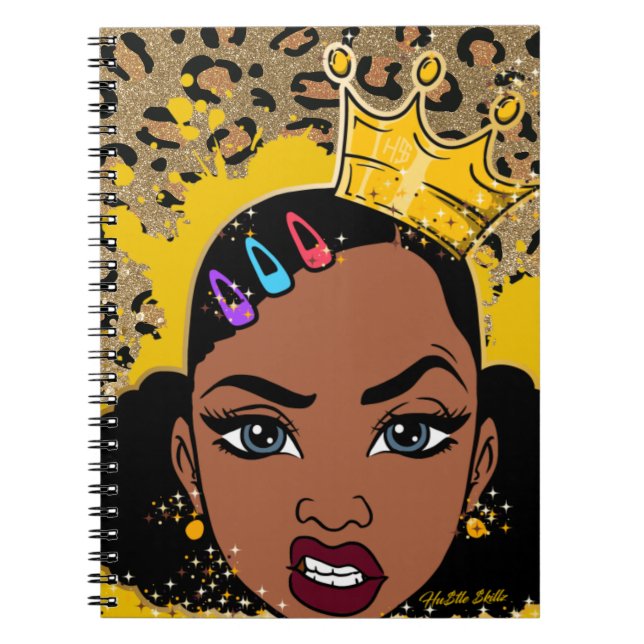 Caderno Espiral Hustle Skills Aniversário Presente Sista Rainha Fe (Frente)