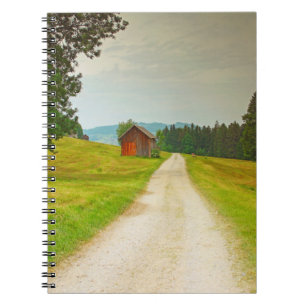 Caderno Espiral Hut e caminho de madeira da Áustria