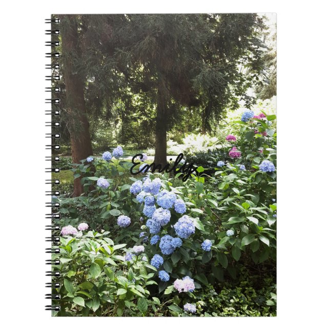 Caderno Espiral Hydrangea Floral Trees Nature Fotografia (Frente)