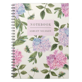 Caderno Espiral Hydrangea notebook personalizado