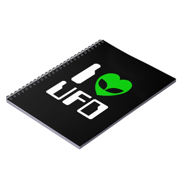 Caderno Espiral I Alienígena Heart UFO (Left Side)