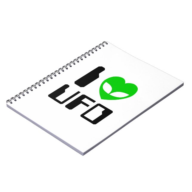 Caderno Espiral I Alienígena Heart UFO (Left Side)