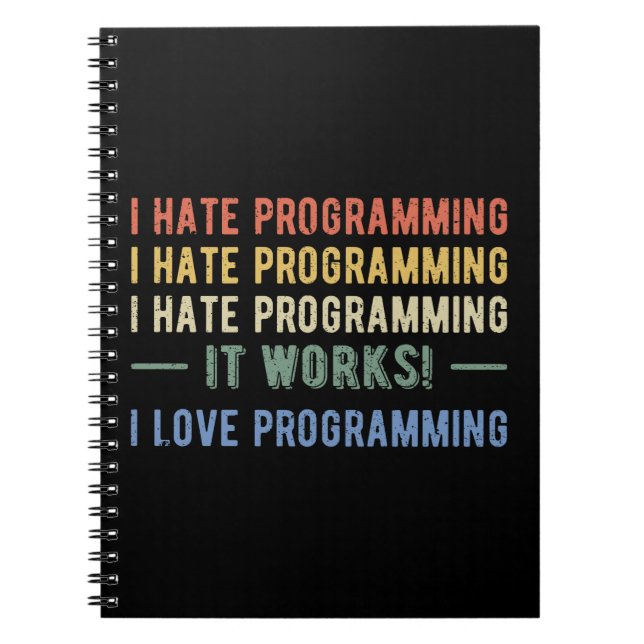 Caderno Espiral I Hate Programming - Funny Programmer I (Frente)