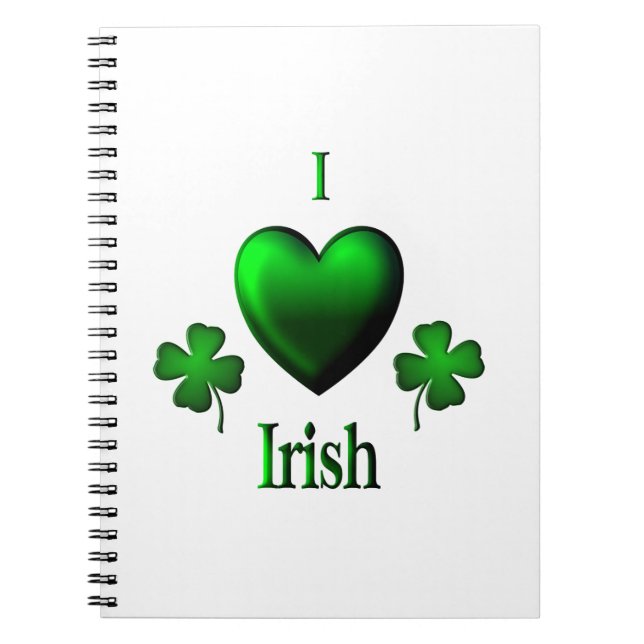 Caderno Espiral I Heart Irish (Frente)