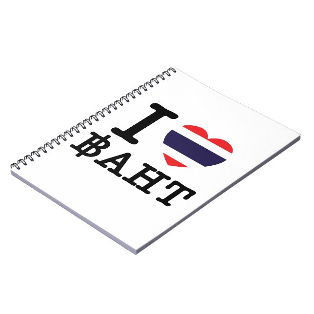 Caderno Espiral I Heart (Love) Baht (Left Side)