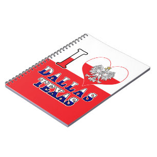 Caderno Espiral I Heart Love Dallas Texas