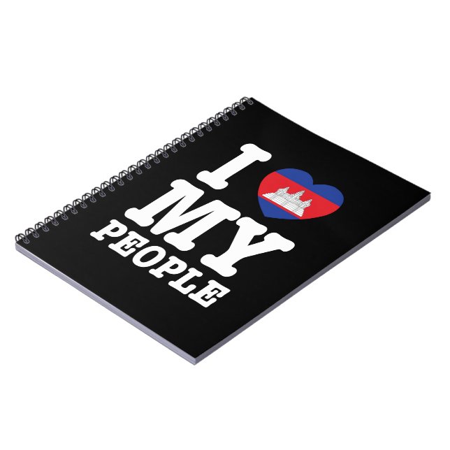 Caderno Espiral I Heart (Love) My Khmer Pessoas (Left Side)