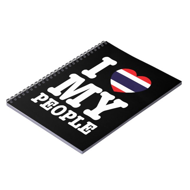 Caderno Espiral I Heart (Love) My Thai Pessoas (Left Side)