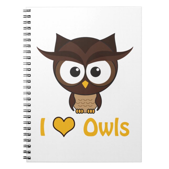 Caderno Espiral I heart (love) owls (Frente)
