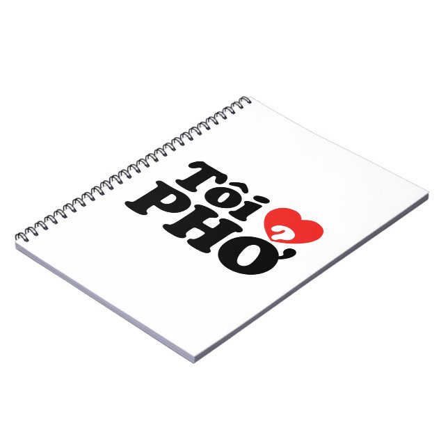 Caderno Espiral I Heart (Love) Pho (Tôi9PHỞ) Língua vietnamita (Left Side)