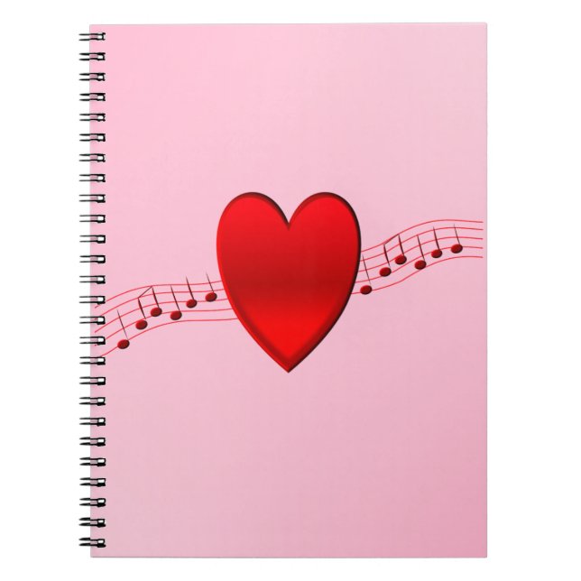 Caderno Espiral I Heart Music (Frente)