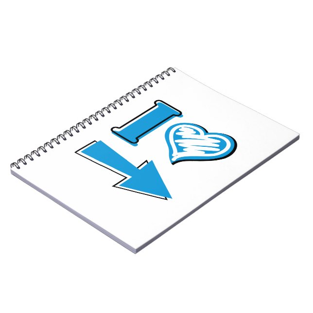 Caderno Espiral I Heart - Seta Azul (Left Side)