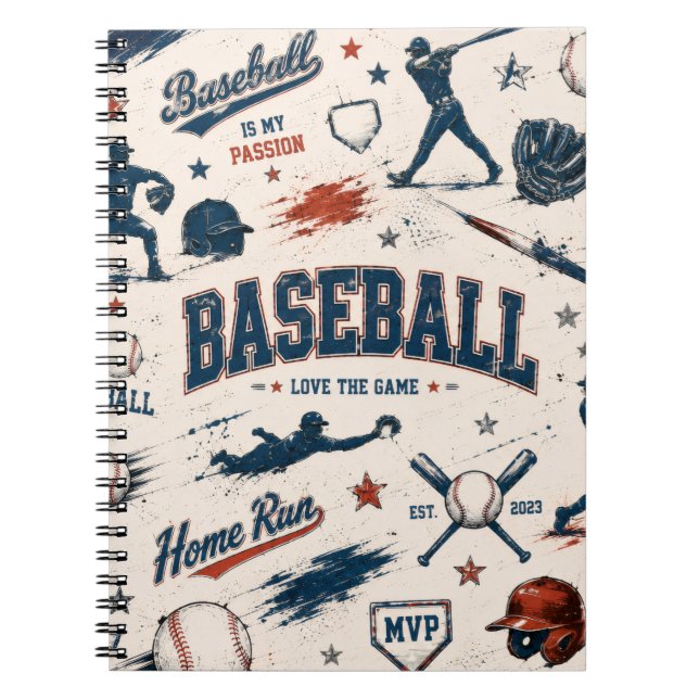 Caderno Espiral I Love Baseball Notebook & Journal | Baseball Dad  (Frente)