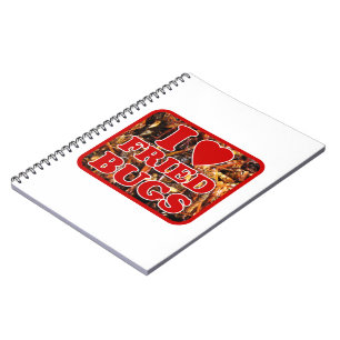 Caderno Espiral I Love (Heart) Fried Insetos / Comestíveis Inseto