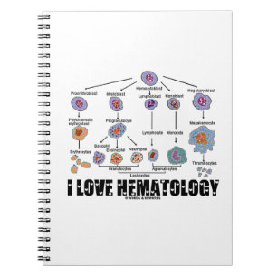 Caderno Espiral I Love Hematology (Linhagem De Células Sanguíneas)
