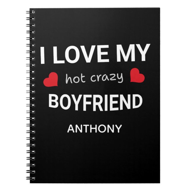 Caderno Espiral I love my boyfriend - Custom name Valentine Gift (Frente)