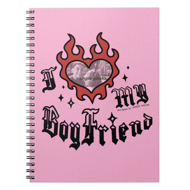 Caderno Espiral I Love My Boyfriend - Red - DingusDesign  (Frente)