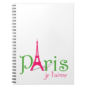 Caderno Espiral I love Paris