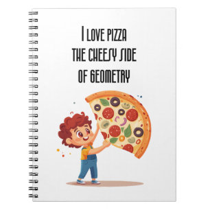 Caderno Espiral "I Love Pizza: The Cheesy Side of Geometry" Engraç