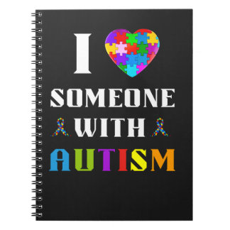 Caderno Espiral I Love Someone With Autism