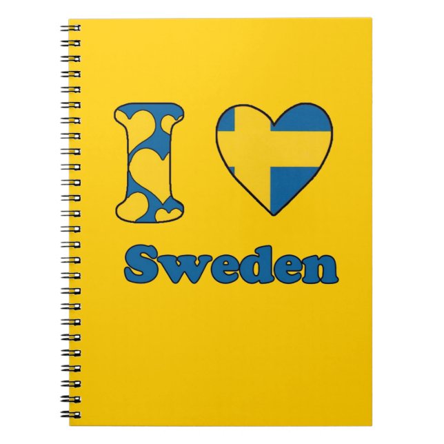 Caderno Espiral I love Sweden (Frente)
