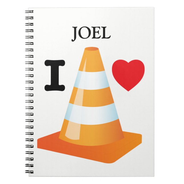 Caderno Espiral I Love Traffic Cones Fun Student Graduation (Frente)