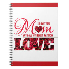 Caderno Espiral I Love You Mom Beautiful & Modern Typography