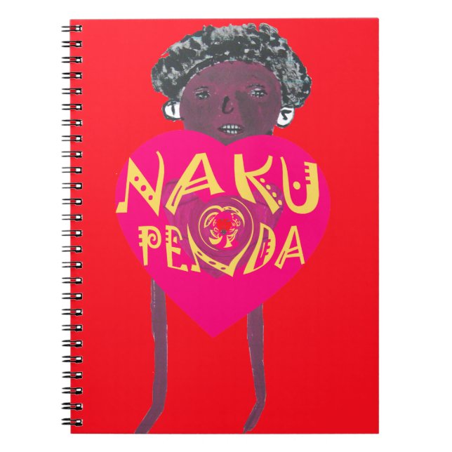 Caderno Espiral I love you Nakupenda Kenya Swahili Art (Frente)