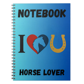 Caderno Espiral “I Love You” Notebook for Horse & Animals Lovers