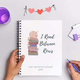Caderno Espiral I Read Between Rows Crochet Knitting Book Lover